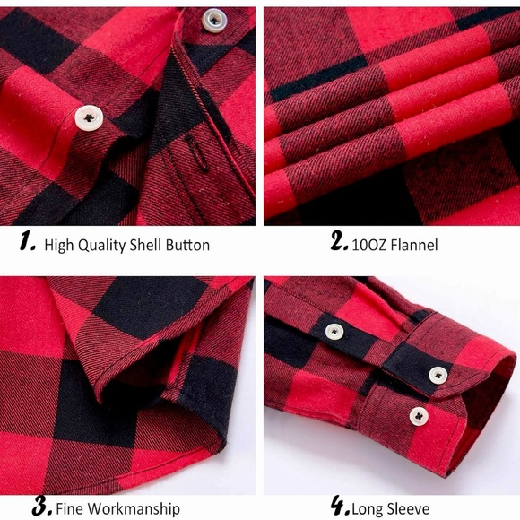 Buffalo Plaid Flannel Button-Down Shirt Size M - Picture 4 of 4